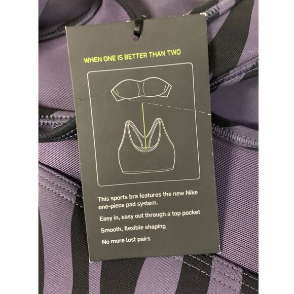 Nike Dri-Fit Women's SMALL Swoosh Icon Clash Padded Sports Bra, Purple - Picture 5 of 7